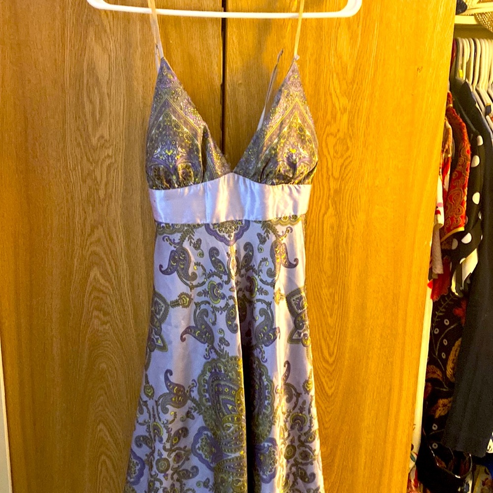 Silky and sexy handkerchief dress.